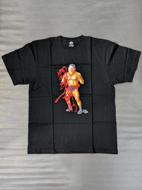 新日本プロレス50周年記念 アントニオ猪木 イラストTシャツ(BURNING SPIRIT)