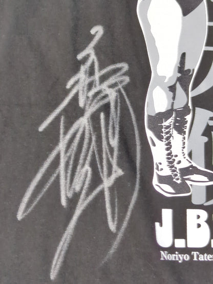 【直筆Wサイン入り】JBエンジェルス(立野記代＆山崎五紀)「跳爆天使」イラストTシャツ(ブラック)