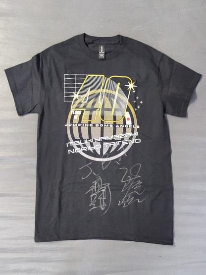 【2 hand signed autographs 】Jumping Bomb Angels ( Noriyo Tateno &Itsuki Yamazaki "40th Anniversary" T-shirt