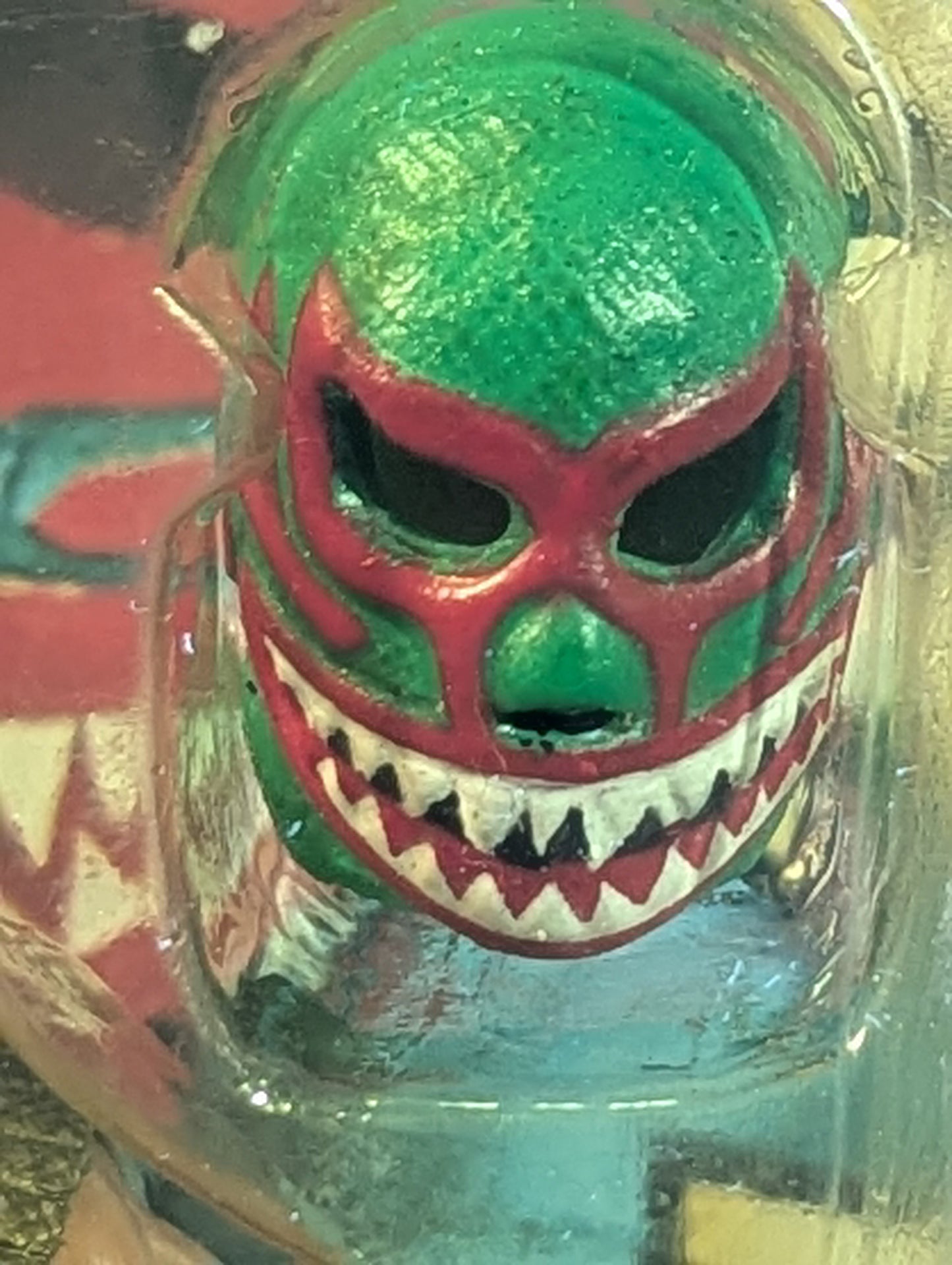 Mil Mascaras  (Black & Silver Half Trade, Green Shark Mouth, IWA Belt)