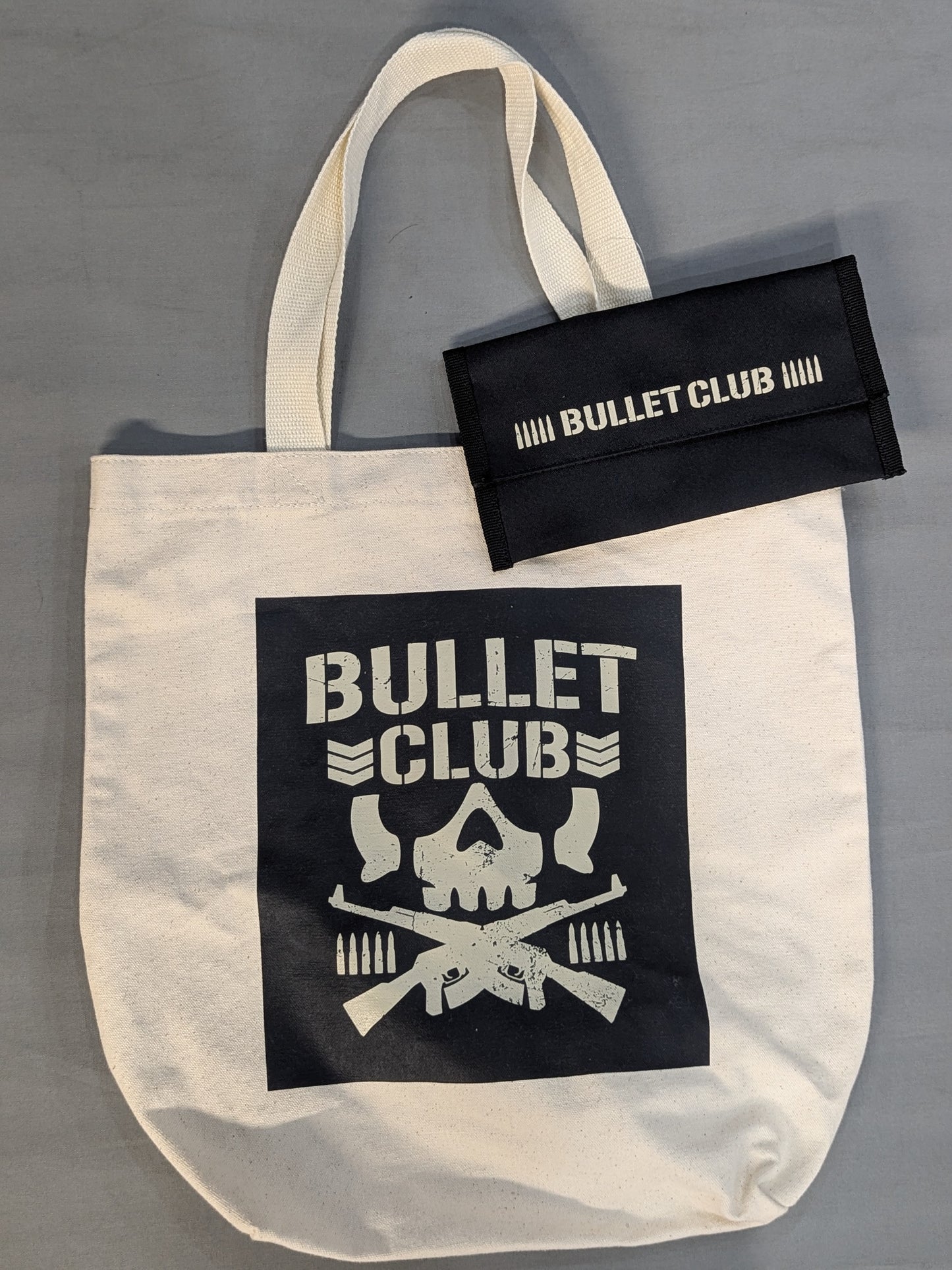 ★新日本プロレス×Avail★ BULLET CLUB ポーチ付きキャンバストートバッグ(ベージュ)