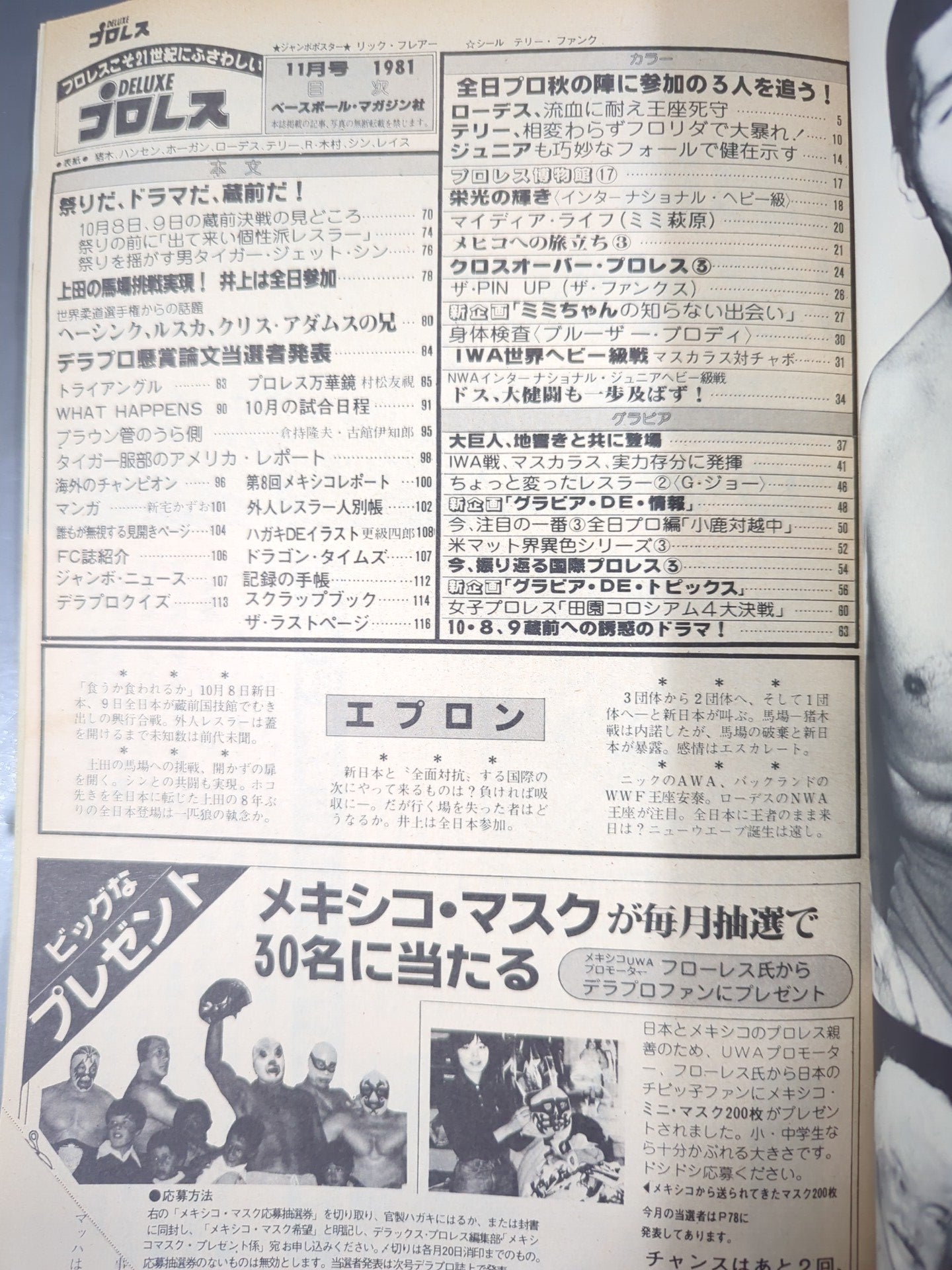 デラックスプロレス 1981年11月号