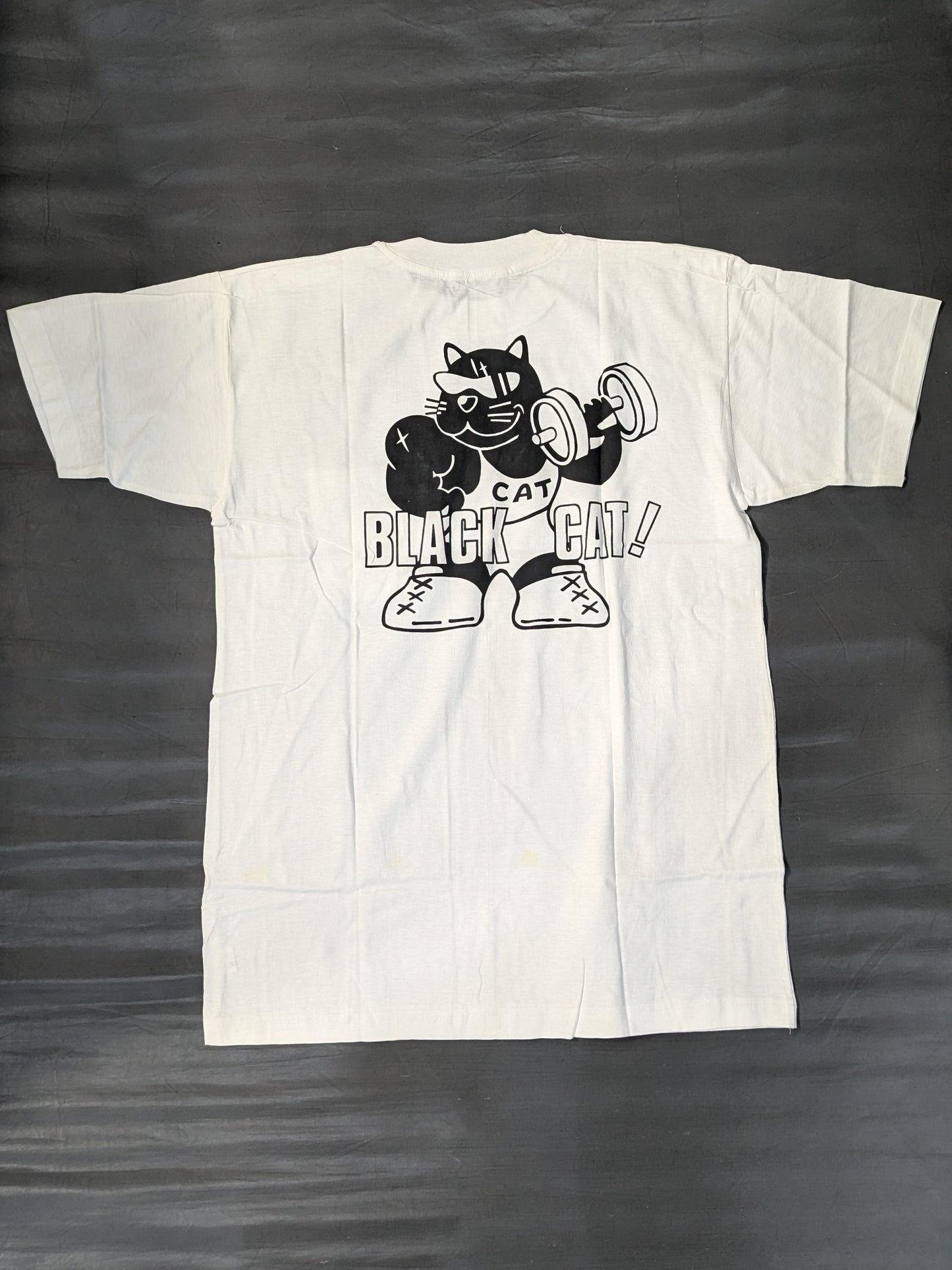 Black Cat Illustration T-Shirt (White)