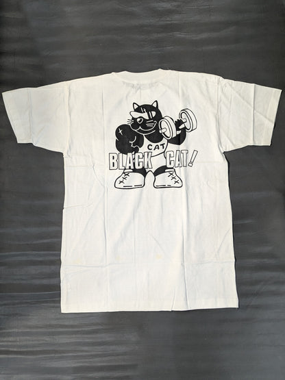 Black Cat Illustration T-Shirt (White)