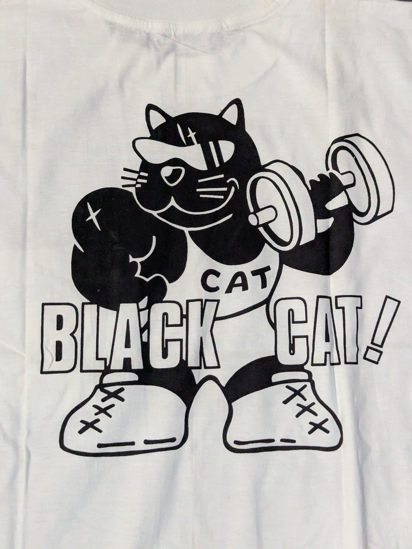 Black Cat Illustration T-Shirt (White)