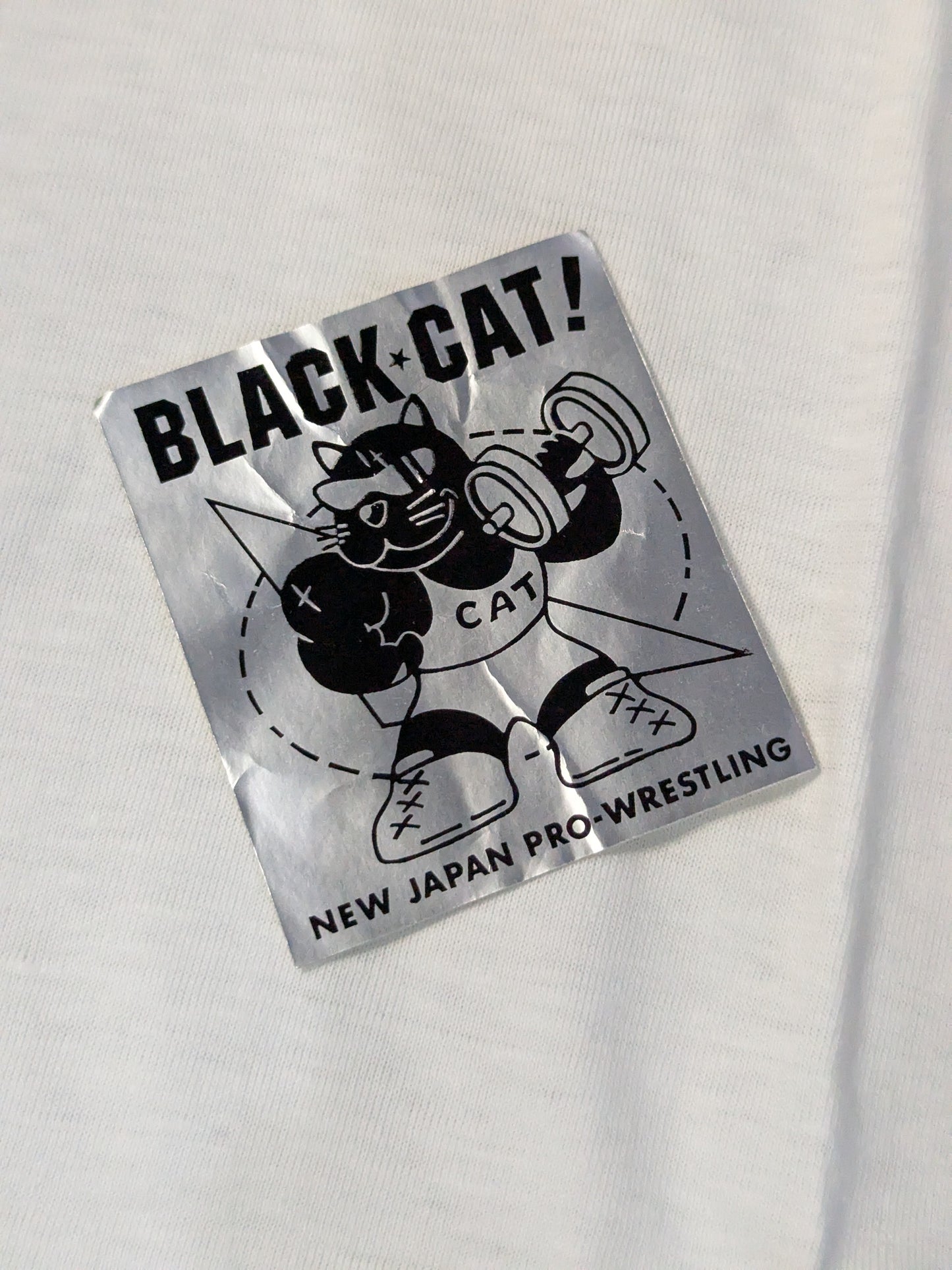 Black Cat Illustration T-Shirt (White)