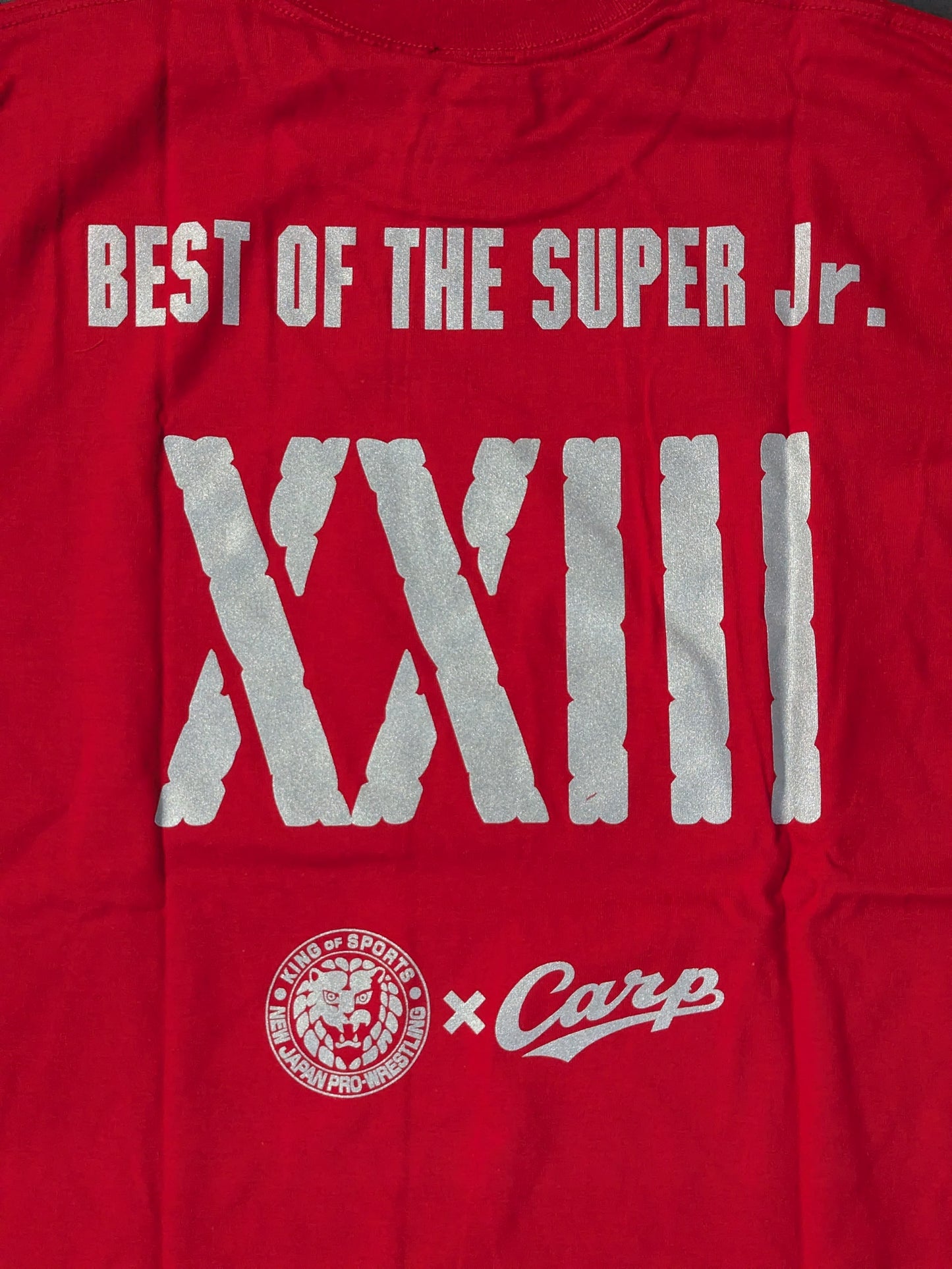 Hiroshima Toyo Carp ×New Japan Pro Wrestling  "BEST OF THE SUPER Jr. XXIII." collaboration T-shirt (red)