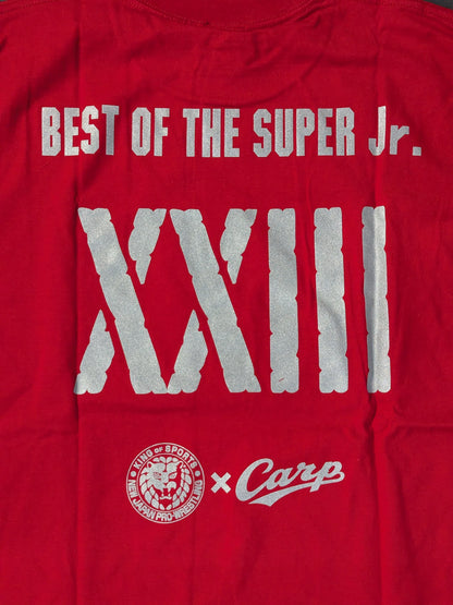 Hiroshima Toyo Carp ×New Japan Pro Wrestling  "BEST OF THE SUPER Jr. XXIII." collaboration T-shirt (red)