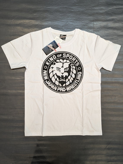 New Japan Pro Wrestling × Shimamura Lion Mark T-shirt (white× black)