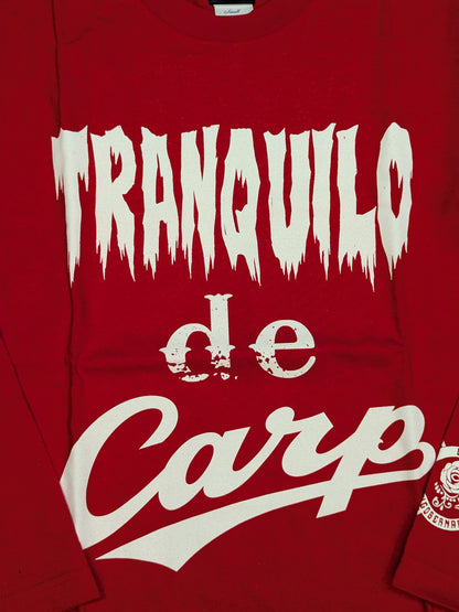 Hiroshima Toyo Carp × Tetsuya Naito "TRANQUILO de Carp" Long Sleeve T-Shirt (Red)