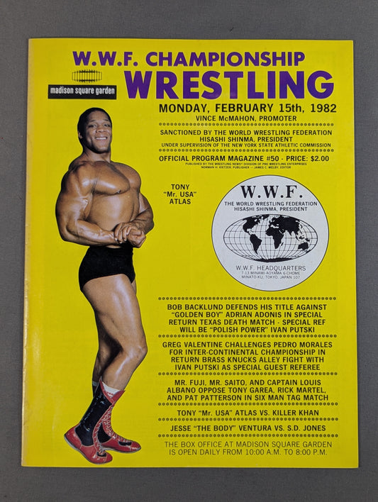 ★ Buckland vs Adonis Championship Match ★ W.W.F. CHAMPIONSHIP Wrestling OFFICIAL PROGRAM MAGAZINE No.50