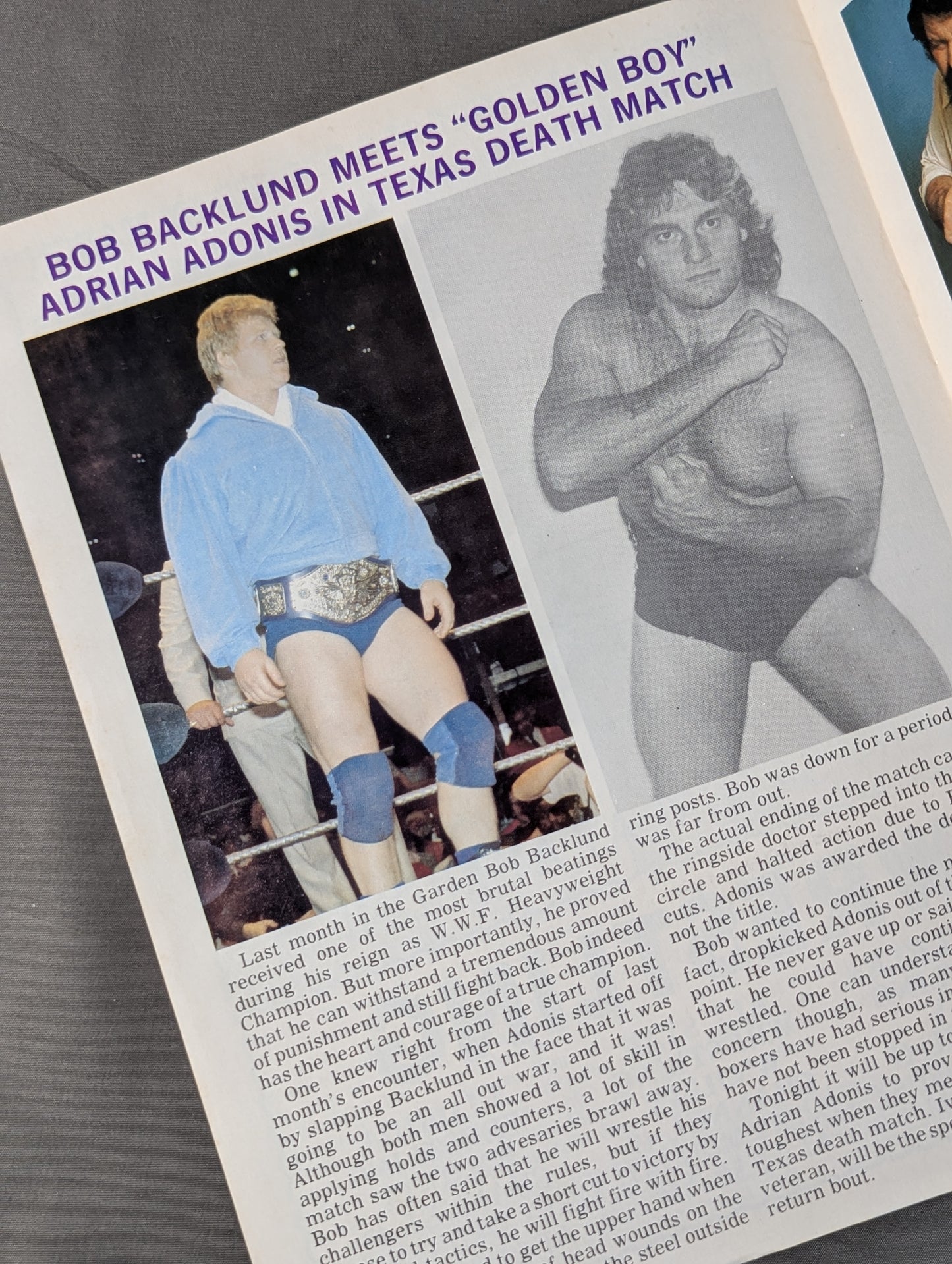 ★バックランドvsアドニス 王座戦★ W.W.F. CHAMPIONSHIP WRESTLING OFFICIAL PROGRAM MAGAZINE No.50