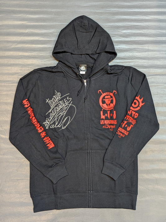 【hand signed autograph】 Tetsuya Naito Zip hoodie  (Black×Red)