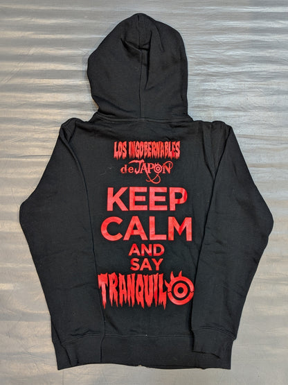Tetsuya Naito "KEEP CALM" Zip hoodie  (Black× Red)