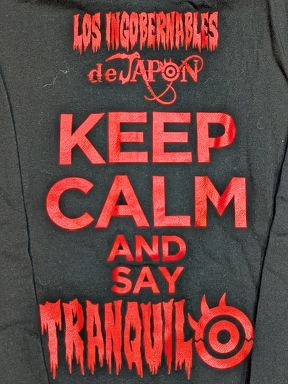 Tetsuya Naito "KEEP CALM" Zip hoodie  (Black× Red)