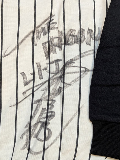 [4 fighters hand signed autograph L.I.J. Striped blouson