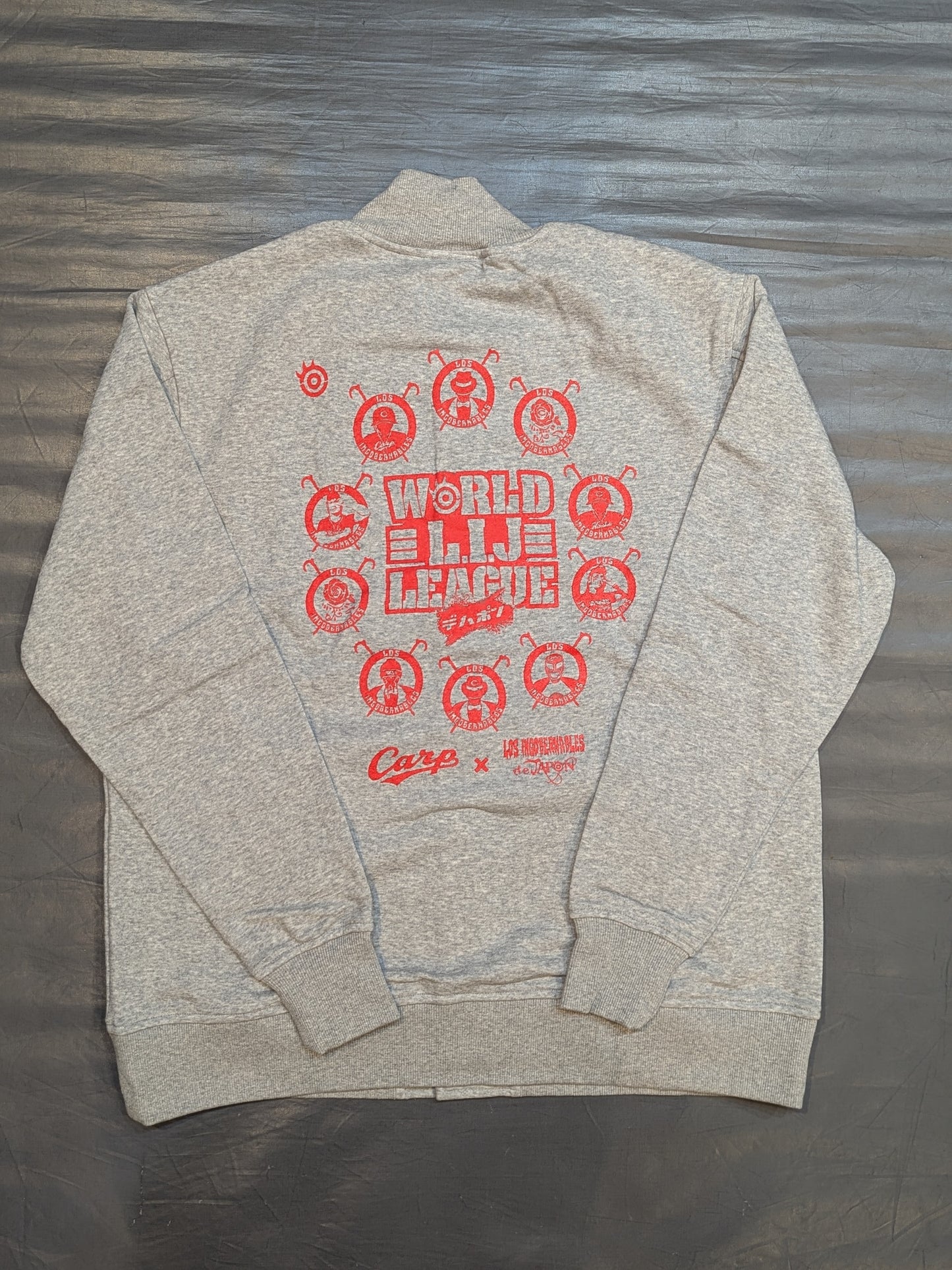 Hiroshima Toyo Carp × Tetsuya Naito "Carp de JAPN" Sweat Jacket (Gray)