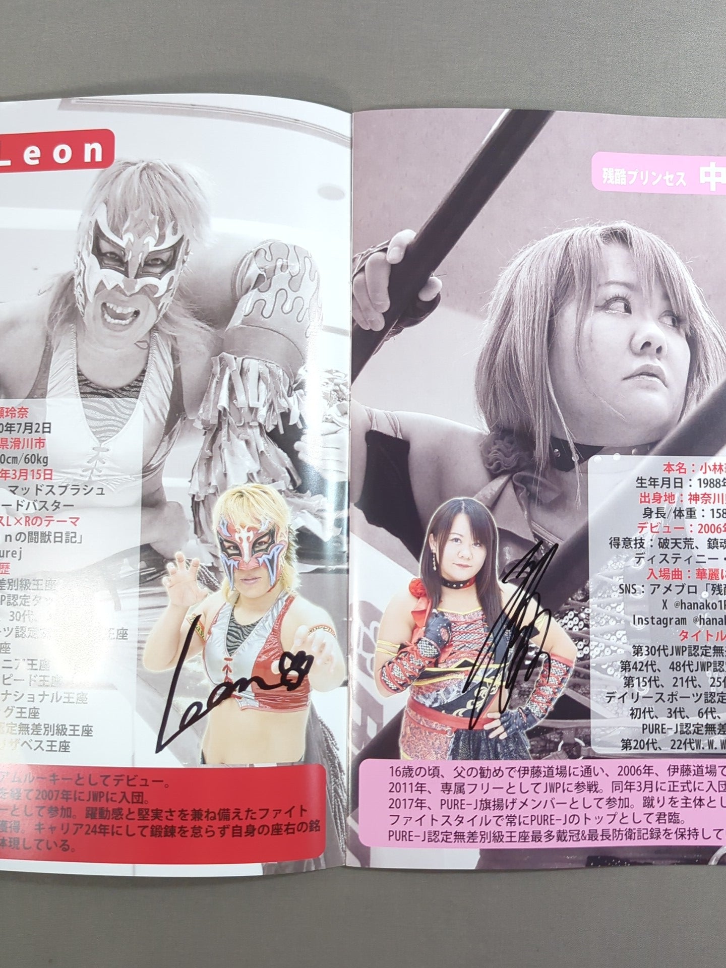 10選手直筆サイン入り】PURE-J女子プロレス オフィシャルパンフレット