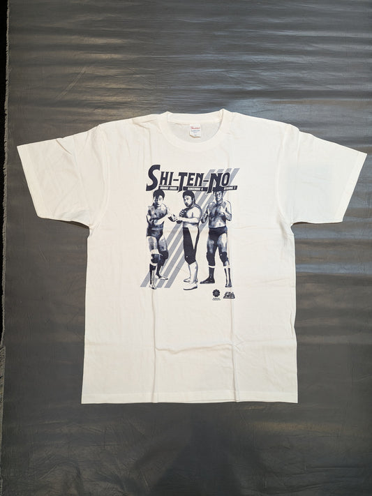 小橋建太＆川田利明＆田上明「栄光の四天王イベント」Tシャツ(ホワイト×ネイビー)