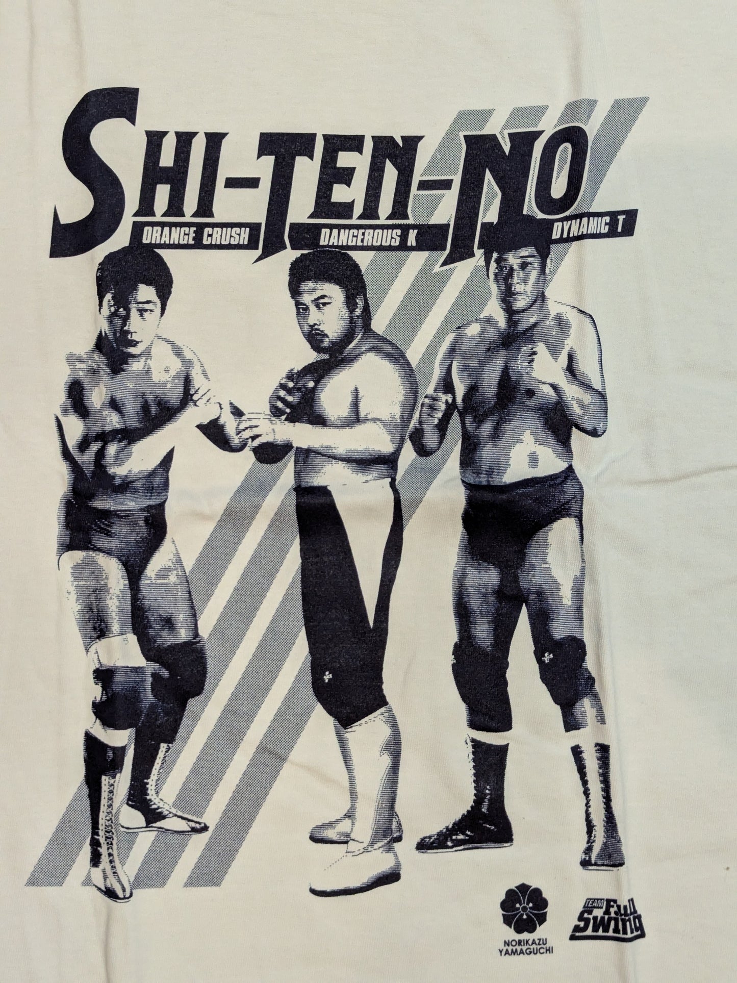 小橋建太＆川田利明＆田上明「栄光の四天王イベント」Tシャツ(ホワイト×ネイビー)
