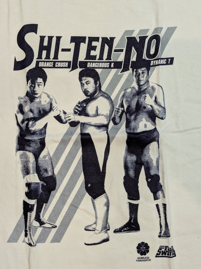 小橋建太＆川田利明＆田上明「栄光の四天王イベント」Tシャツ(ホワイト×ネイビー)