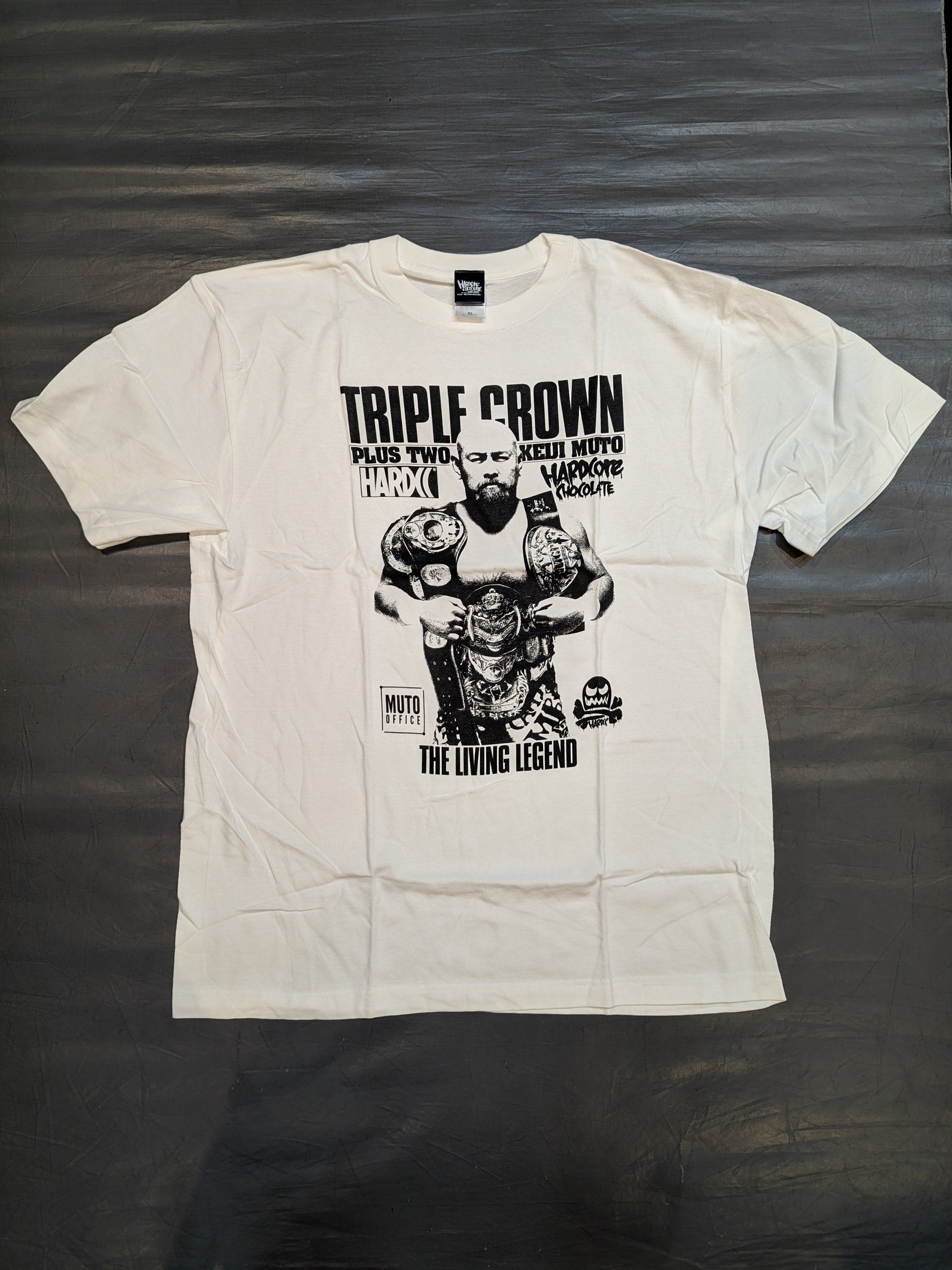 【新品】武藤 敬司 トライアンフTシャツ （激レア・白）XXL 武藤敬司「TRIPLE CROWN PLUS TWO」Tシャツ(ホワイト) – 闘道館
