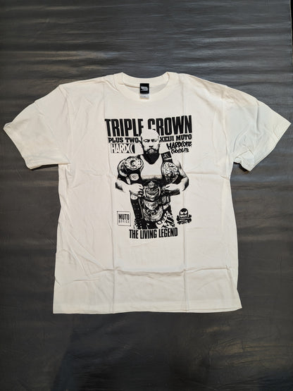 Muto Keiji  "TRIPLE CROWN PLUS TWO" T-shirt (white)