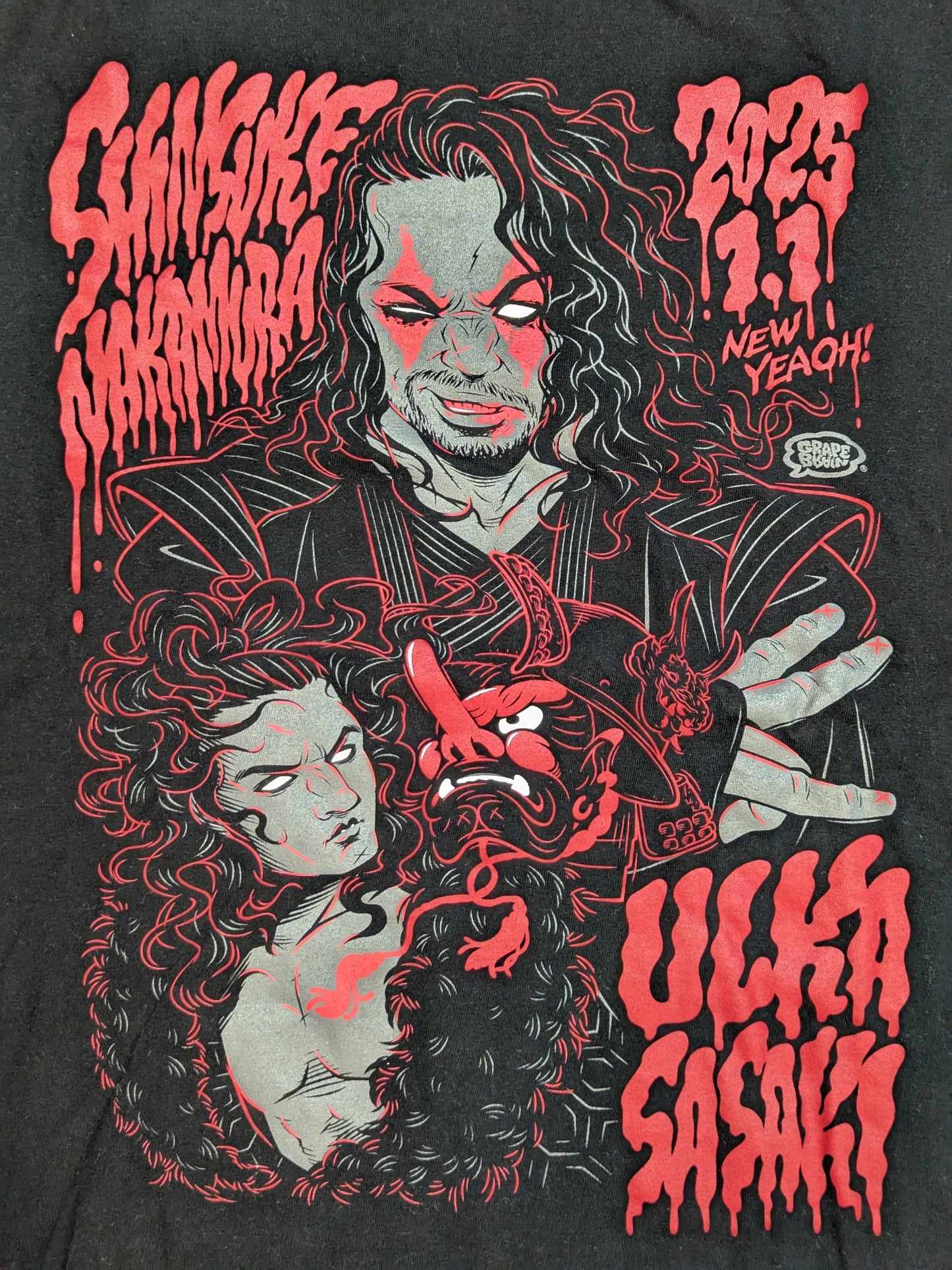 NOAH×GRAPE BRAIN「中邑真輔vs佐々木憂流迦」イラストTシャツ