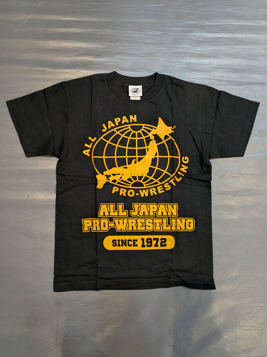 全日本プロレス ロゴ Tシャツ(ブラック×オレンジ)