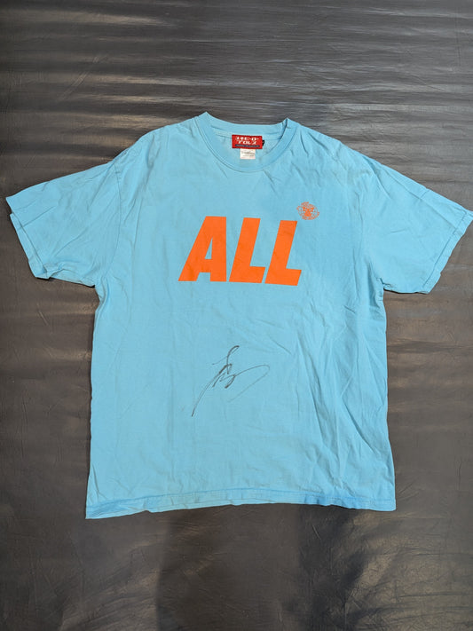 【青柳優馬 直筆サイン入り】全日本プロレス×ユキヒーロープロレス「ALL」Tシャツ(カットソー)