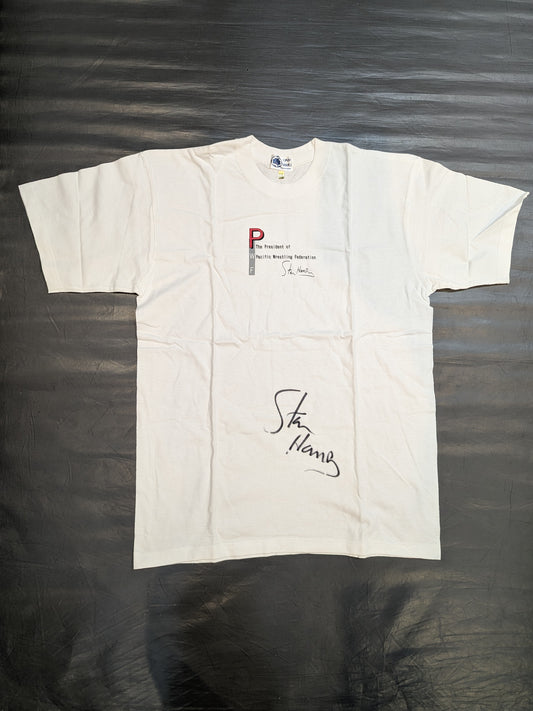 【直筆サイン入り】スタン・ハンセン「The President of PWF」Tシャツ
