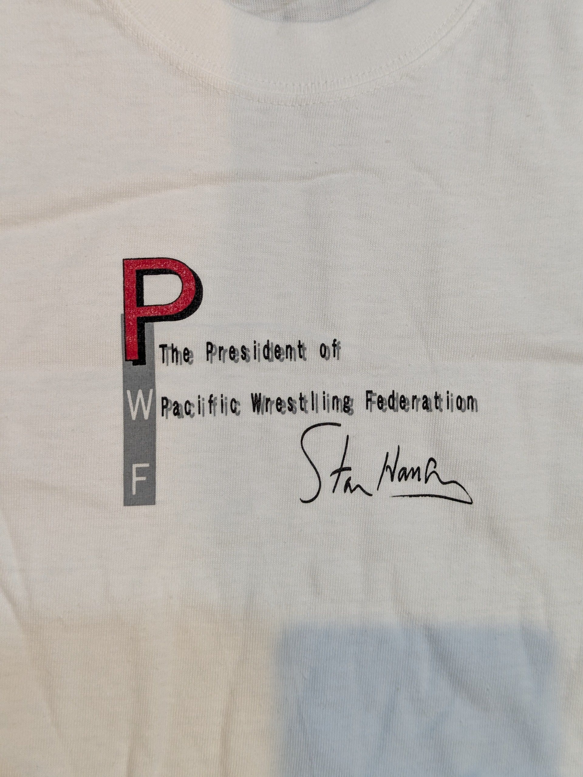 直筆サイン入り】スタン・ハンセン「The President of PWF」Tシャツ