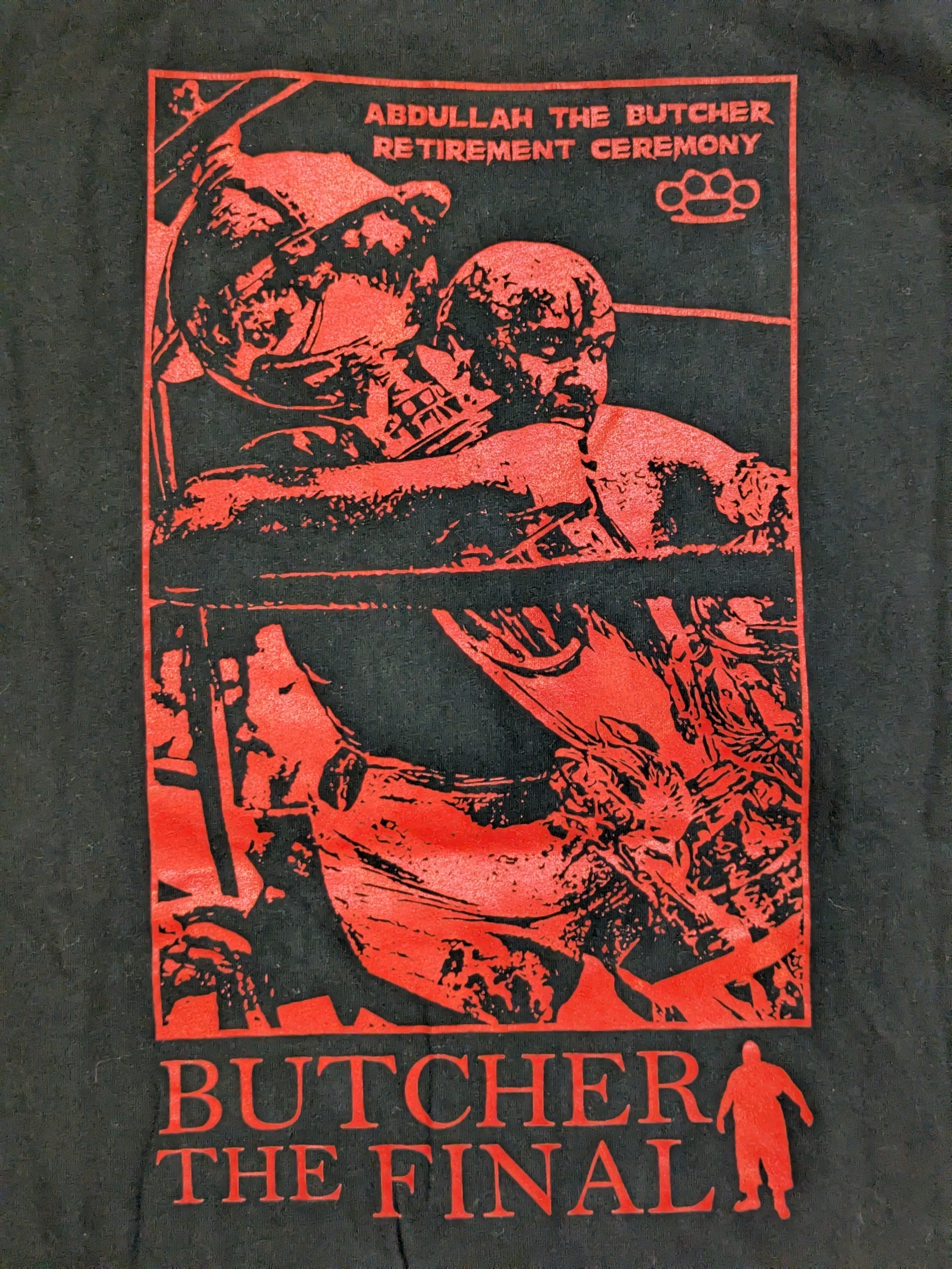 貴重!! アブドーラ・ザ・ブッチャー 直筆サイン入り Tシャツ 全日本プロレス 直筆サイン入り】アブドーラ・ザ・ブッチャー「引退記念」Tシャツ – 闘道館