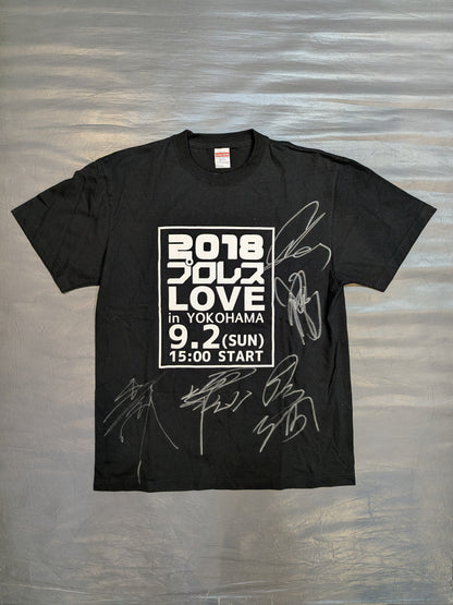 【5選手直筆サイン入り】2018 プロレス LOVE in YOKOHAMA Tシャツ