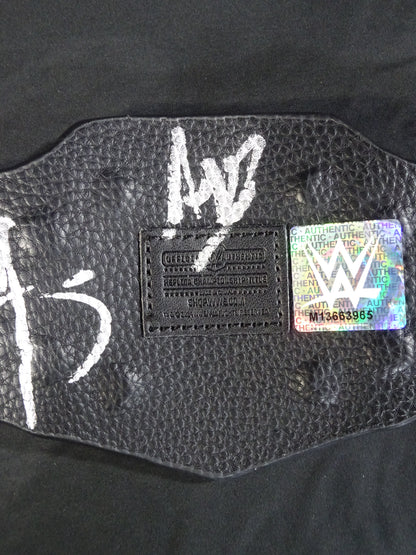 ★ Shinsuke Nakamura &Giulia & AJ Styles  hand signed autograph ! ! WWE ★ Unified Championship Belt (Mini Size)