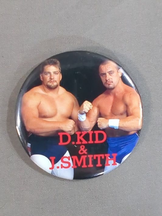 ★ New British Bulldogs ★ Dynamite Kid & Johnny Smith PinBack button