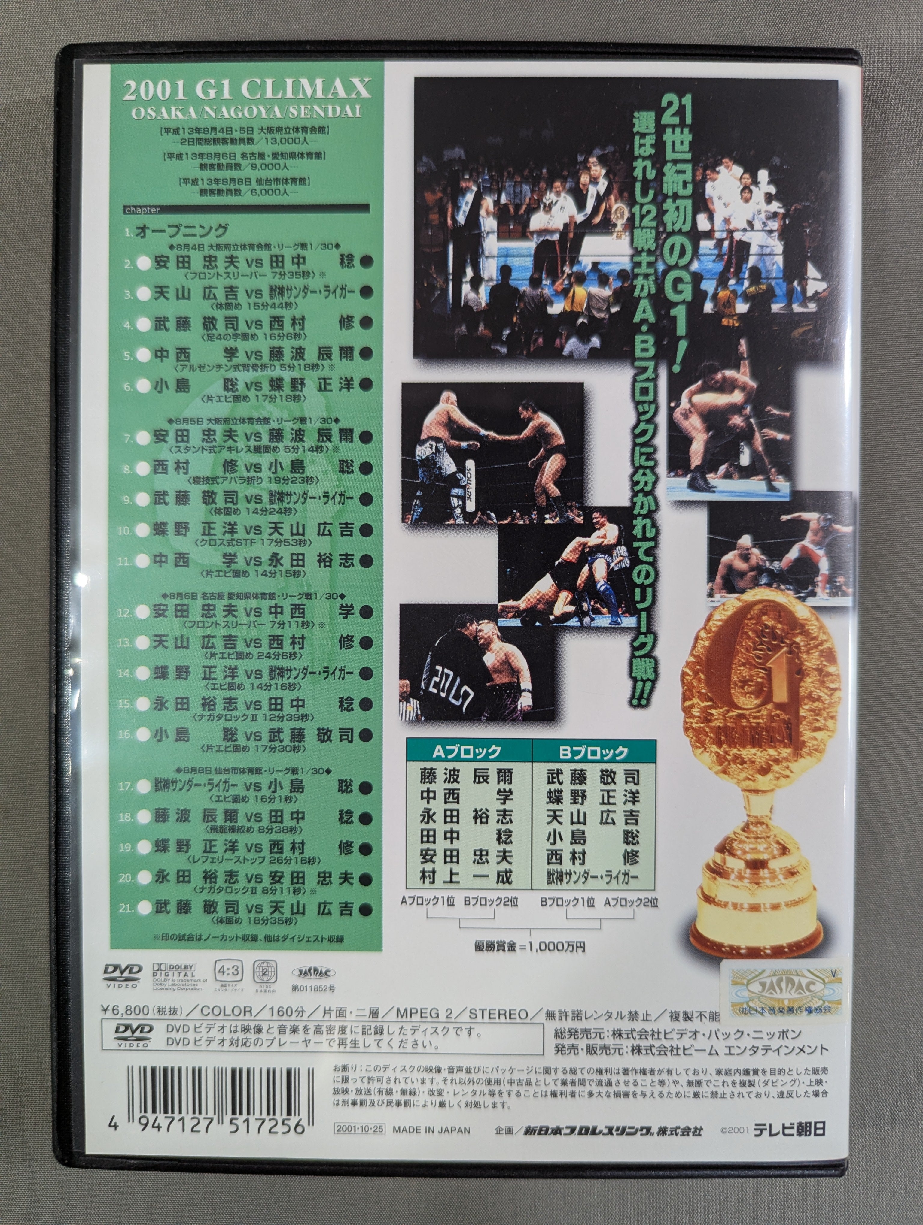 2001 G1 CLIMAX VOL.1 ☆大阪・名古屋・仙台☆ – 闘道館