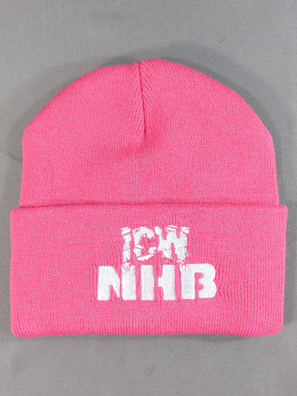 \\ICW NHB Knit Cap (1) (Pink× White)
