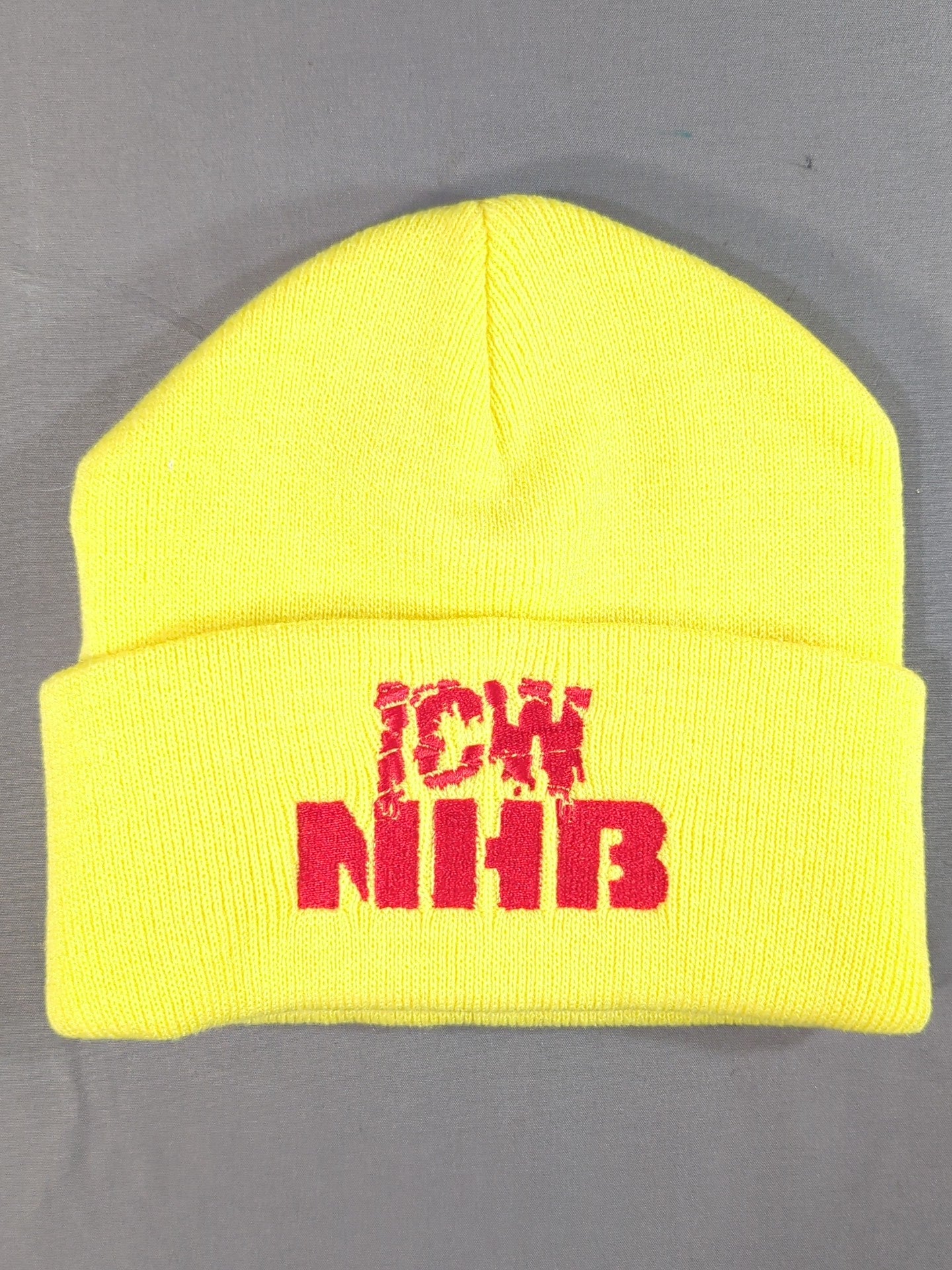 \\ICW NHB ニットキャップ②(イエロー×レッド)