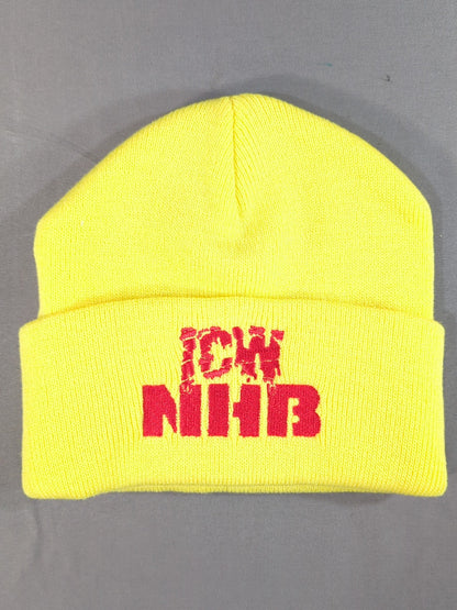 \\ICW NHB ニットキャップ②(イエロー×レッド)