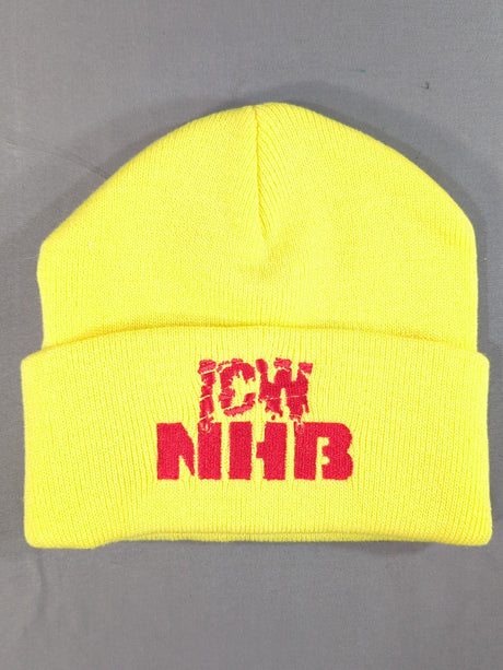 \\ICW NHB ニットキャップ②(イエロー×レッド)
