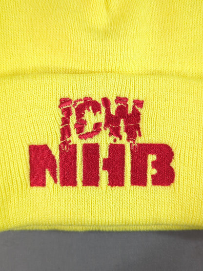 \\ICW NHB ニットキャップ②(イエロー×レッド)