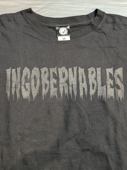BUSHI  "INGOBERNABLES" T-shirt (Black×Black)