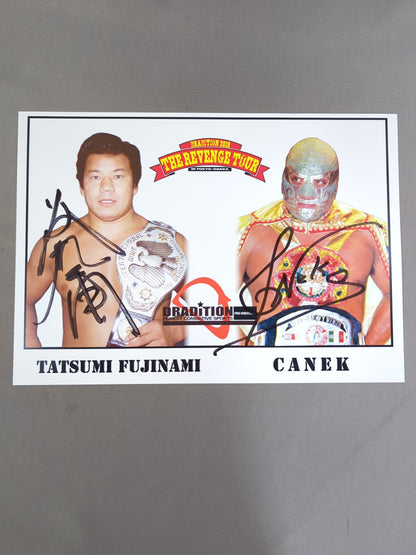 Tatsumi Fujinami & El Canek hand signed autograph  Pro-Photo 