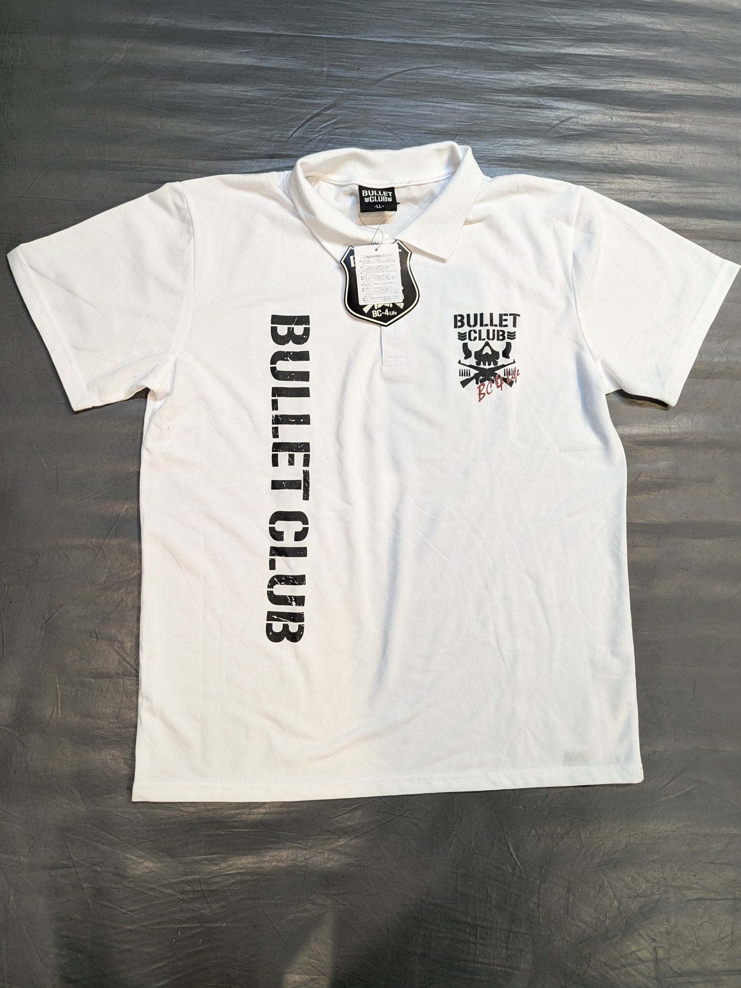 BULLET CLUB × Avale "BC-4 Life" Polo Shirt (1) (White)