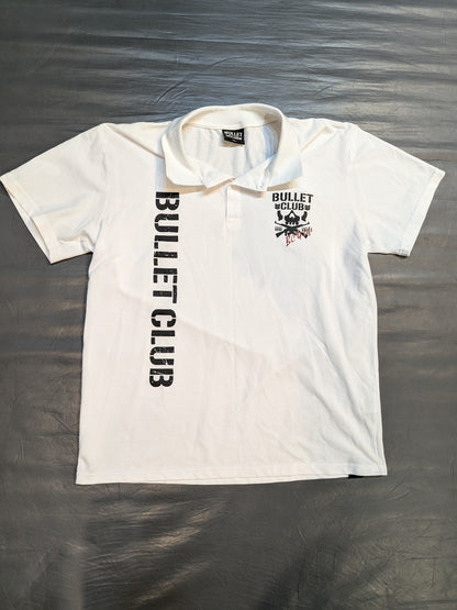 BULLET CLUB × Abayle 'BC-4 Life' Polo Shirt (2) (White)