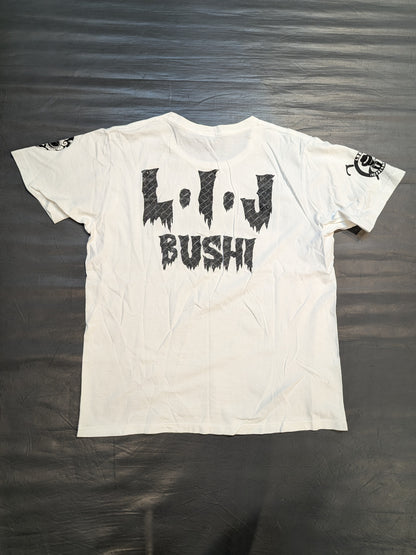 BUSHI×L・I・J Tシャツ(ホワイト×ブラック)