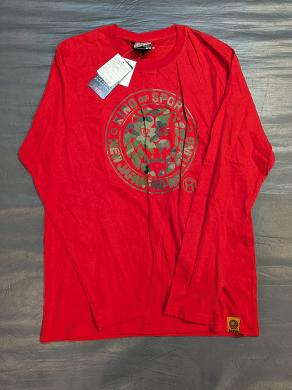 New Japan Pro Wrestling × Shimamura Lion Mark Long sleeve T-shirt (red × camouflage)