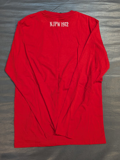New Japan Pro Wrestling × Shimamura Lion Mark Long sleeve T-shirt (red × camouflage)