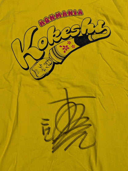 【hand signed autograph】 Tomoaki Honma " HONMANIA Kokeshi" T-shirt
